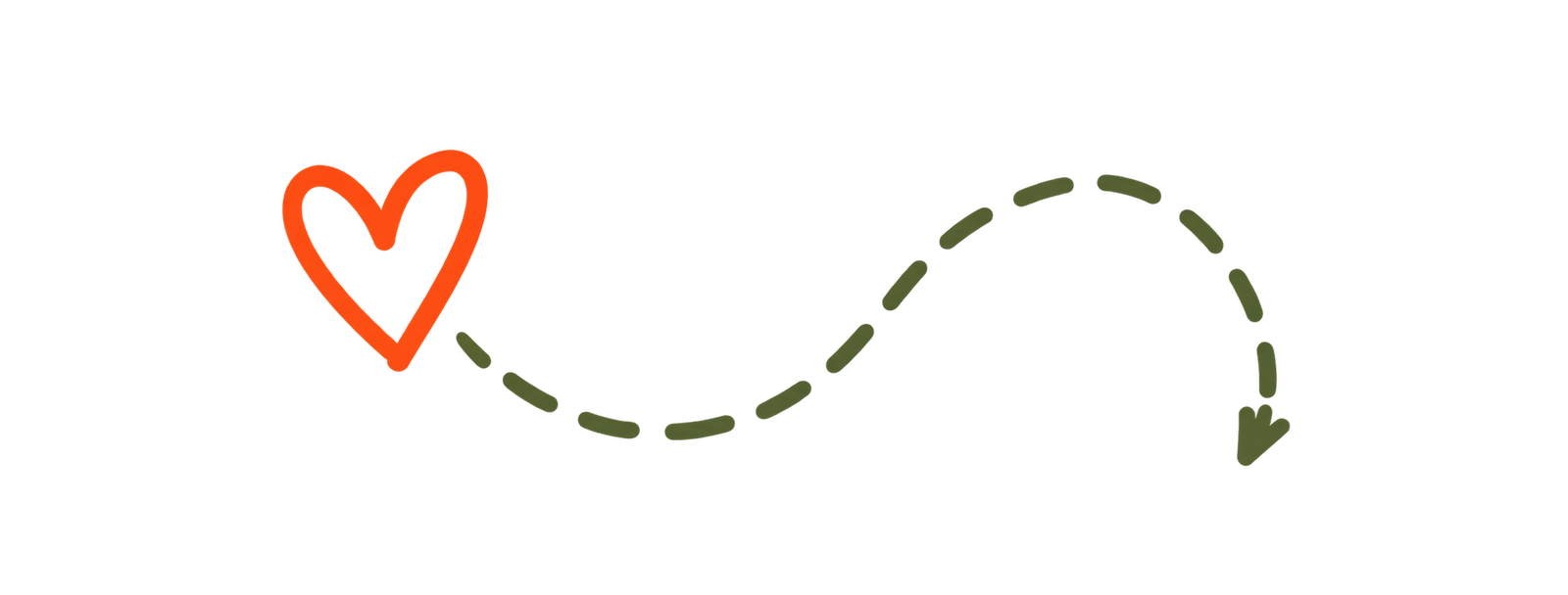 Corazon con linea de puntos